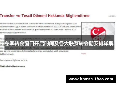 冬季转会窗口开启时间及各大联赛转会期安排详解 冬季转会窗口开启时间及各大联赛转会期安排详解