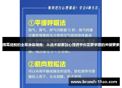 揭幕战前的全面准备指南：从战术部署到心理调节你需要掌握的关键要素